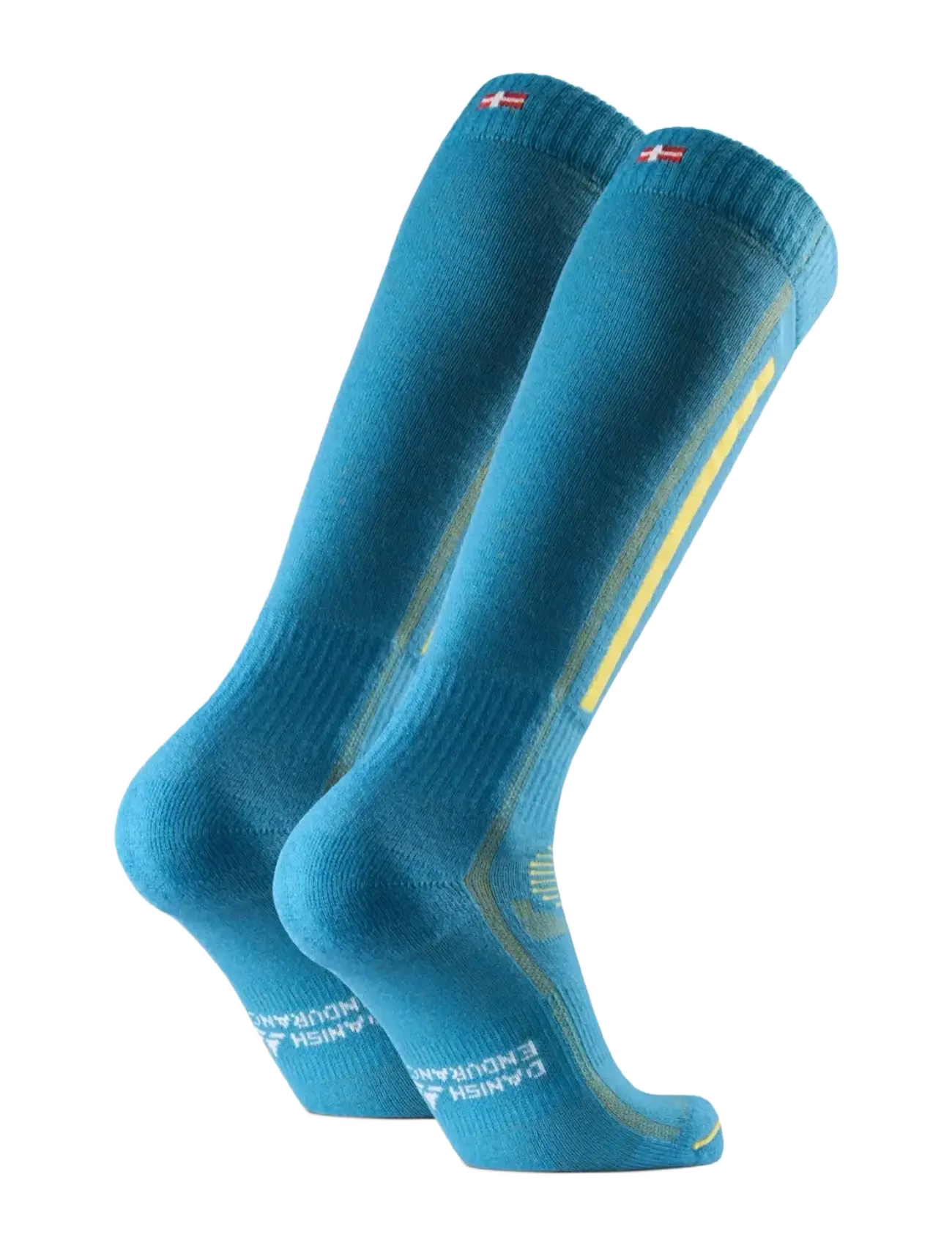 Danish Endurance - Alpine Ski Socks 1-pack - blue/yellow - 2