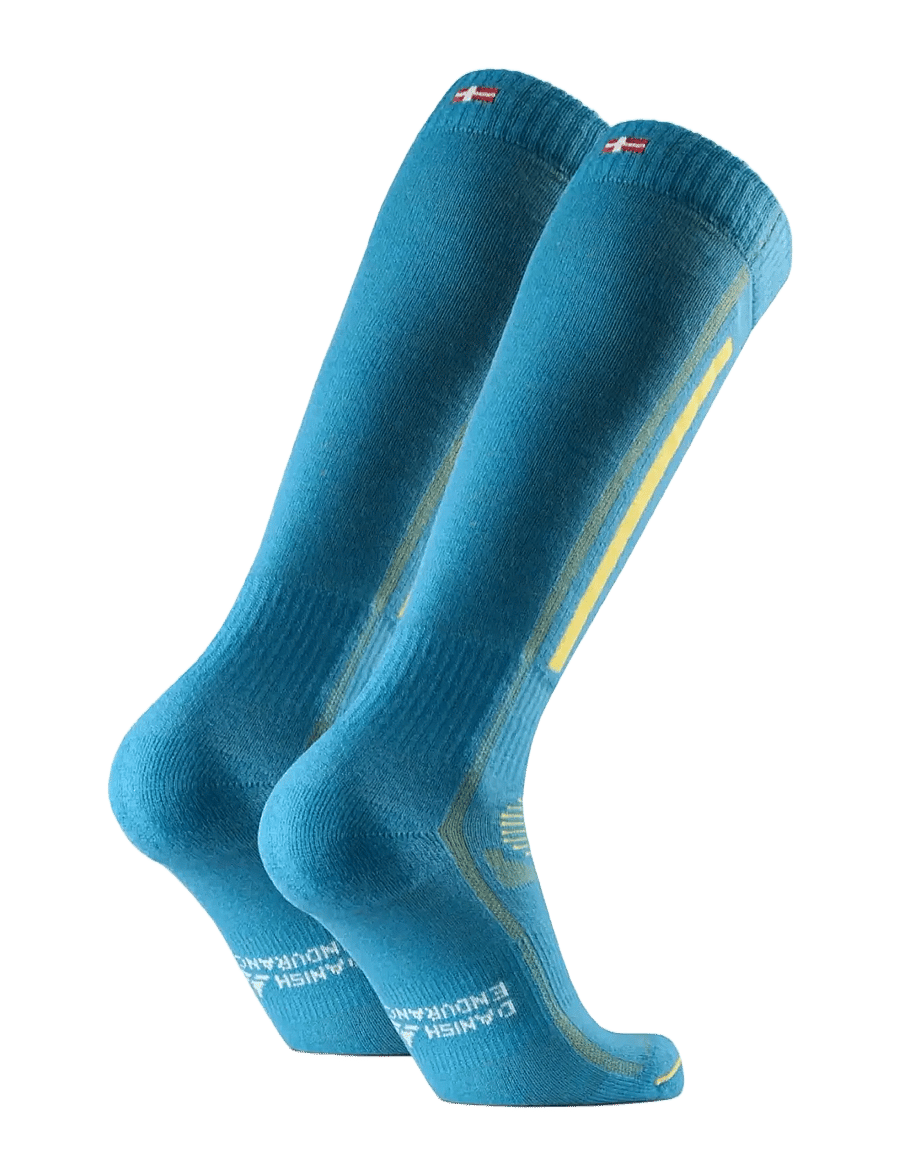 Danish Endurance - Alpine Ski Socks 1-pack - blue/yellow - 2