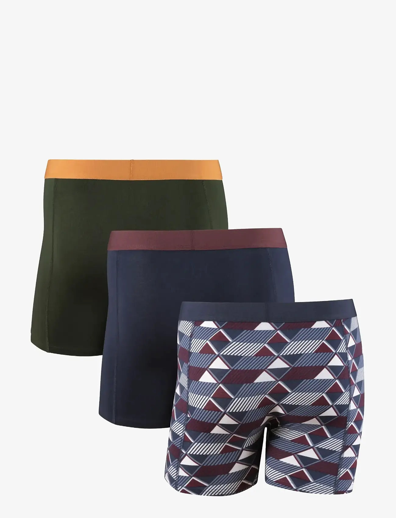 Danish Endurance - Classic Trunks (Men) 3-pack - boxer briefs - multicolor (3x black, 1x green/orange, 1x navy blue/bordeaux, 1x retro) - 2
