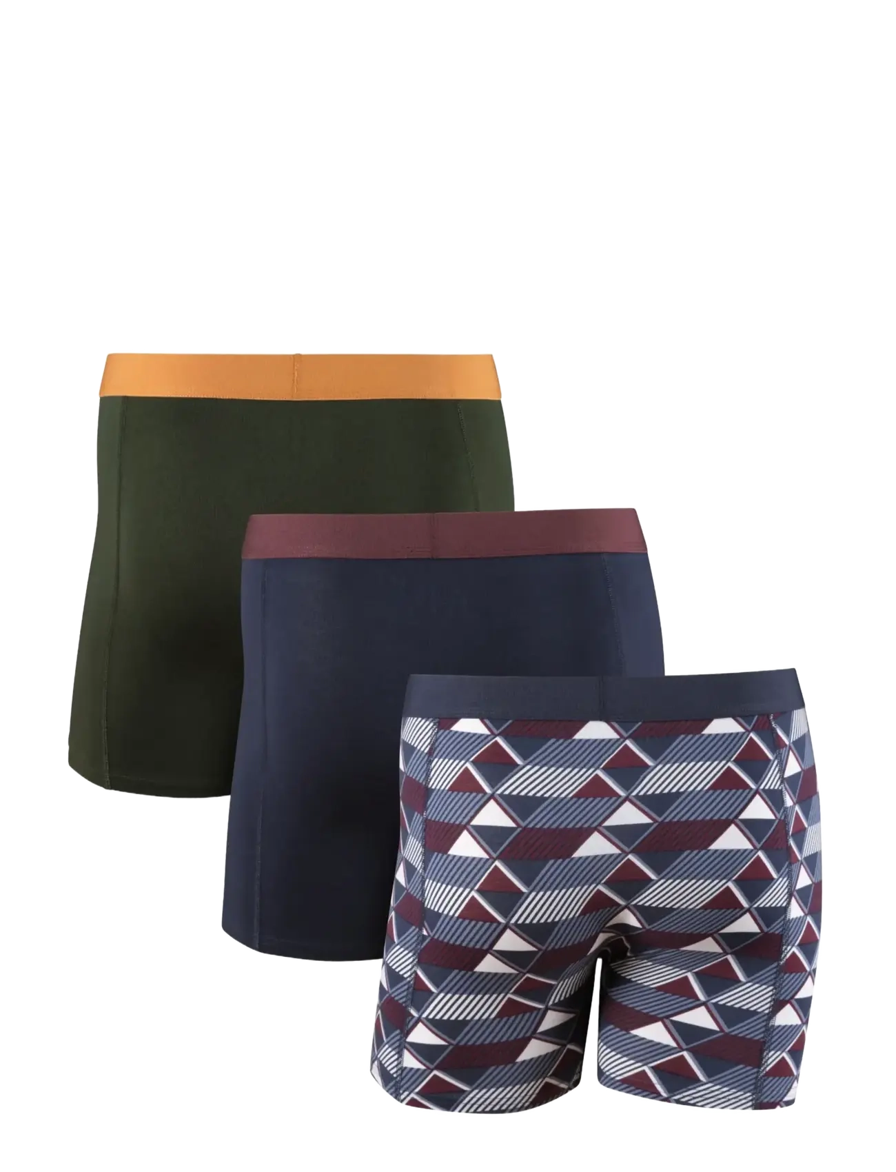 Danish Endurance - Classic Trunks (Men) 3-pack - boxershorts - multicolor (3x black, 1x green/orange, 1x navy blue/bordeaux, 1x retro) - 2