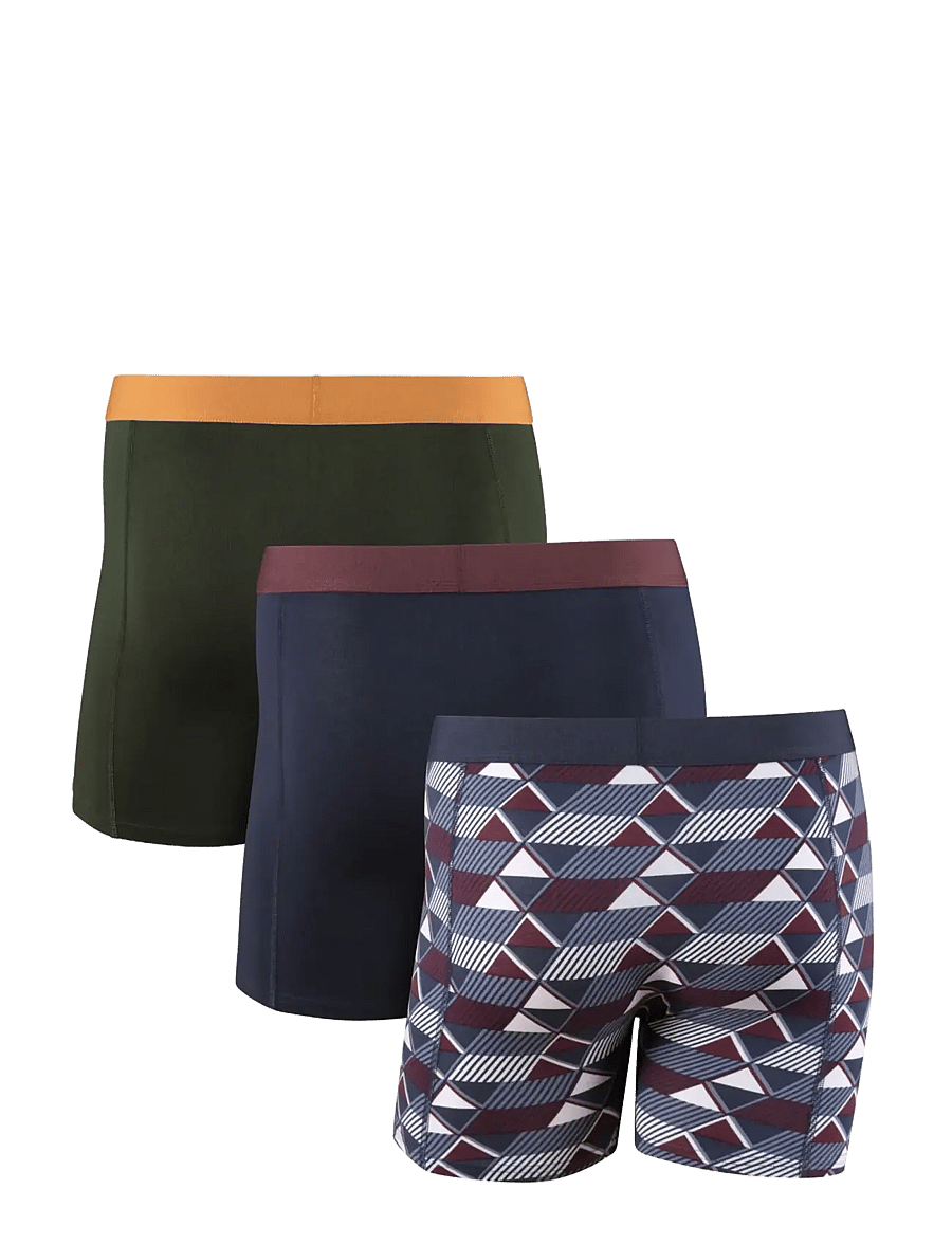 Danish Endurance - Classic Trunks (Men) 3-pack - boxers - multicolor (3x black, 1x green/orange, 1x navy blue/bordeaux, 1x retro) - 2