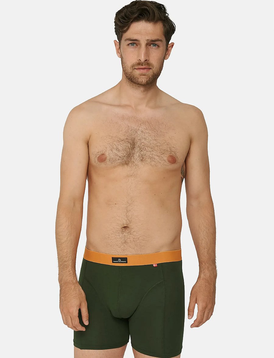 Danish Endurance - Classic Trunks (Men) 3-pack - boxers - multicolor (3x black, 1x green/orange, 1x navy blue/bordeaux, 1x retro) - 3
