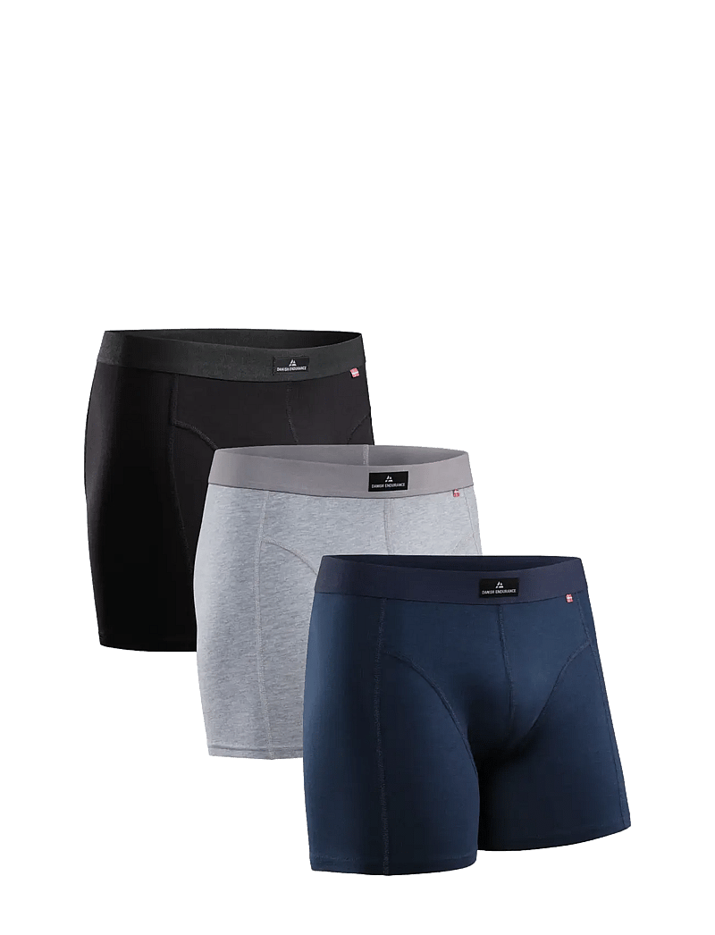 Danish Endurance - Classic Trunks 3 Pack - boxer briefs - multicolour (black, navy blue, grey) - 1