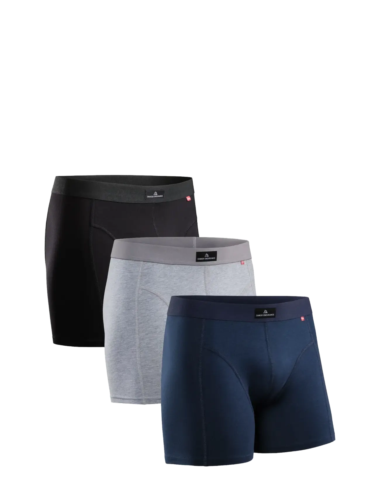 Danish Endurance Classic Trunks (Men) 3-pack - Undertøj - MULTICOLOUR (BLACK, NAVY BLUE, GREY) / grey