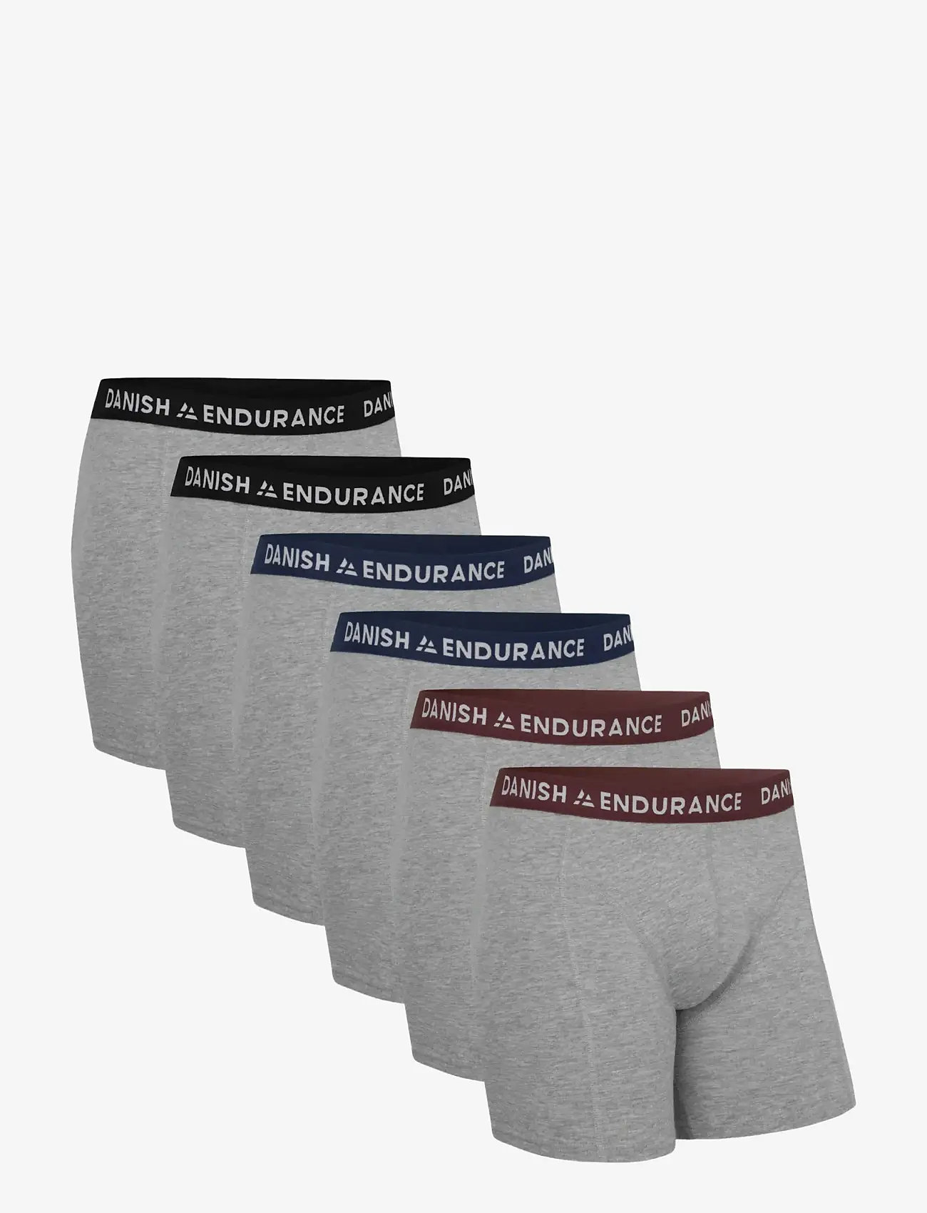 Danish Endurance - Classic Trunks (Men) 3-pack - boxershorts - mc (2xgrey/black, 2xgrey/navy blue, 2xgrey/bordeaux) - 1