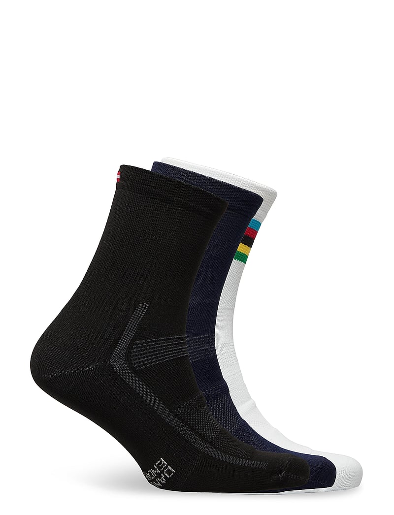 Danish Endurance - Cycling Regular Socks 3-pack - spordisokid - multicolor (1x black, 1x blue, 1x white/stripes) - 1