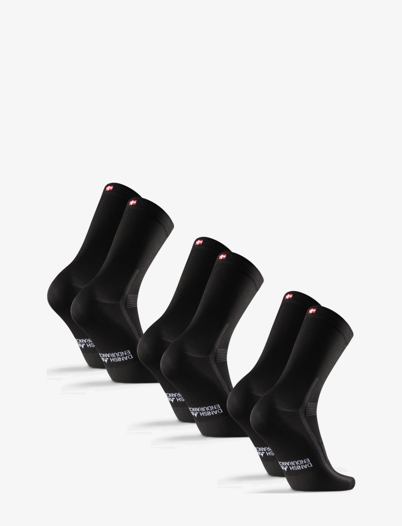 Danish Endurance - Aero Cycling Crew Socks 3-pack - laveste priser - black - 2