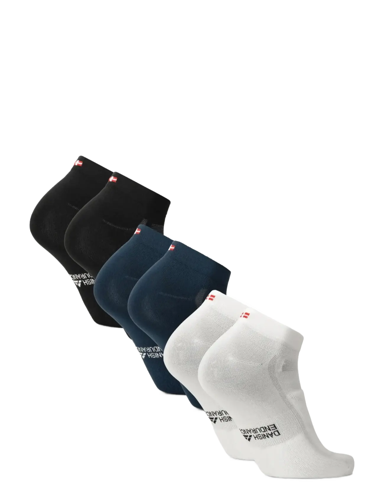 Danish Endurance - Aero Cycling Low-Cut Socks 3-pack - strümpfe - multicolor (1x black, 1x blue, 1x white/stripes) - 2