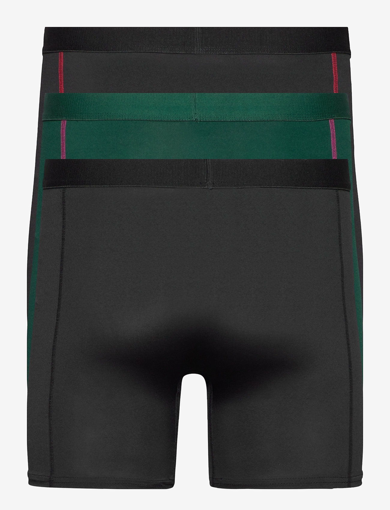 Danish Endurance - Men's Sports Trunks 3-pack - boxer briefs - multicolor (1x black, 1x black/red, 1x green/purple) - 4