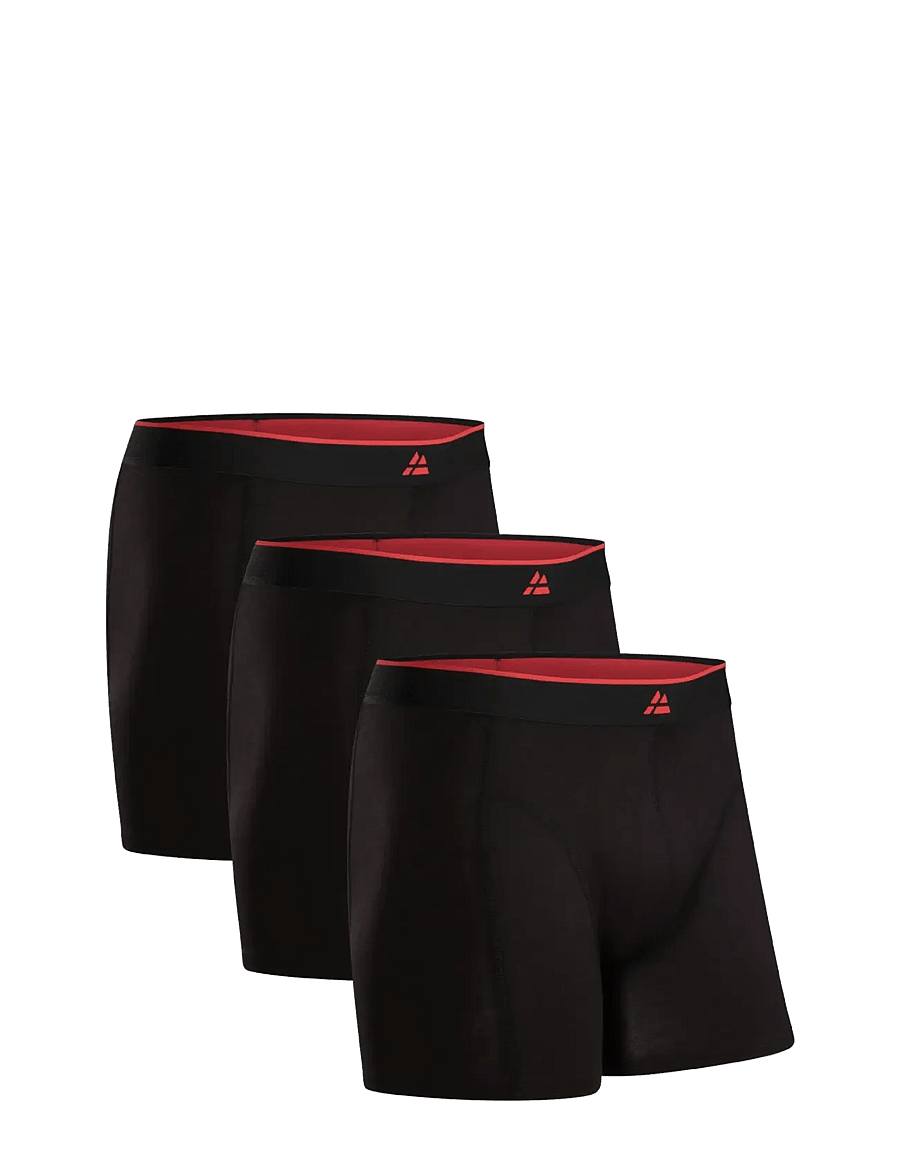 Danish Endurance - Bamboo Trunks (Men) 3-pack - boxershorts - black/red - 1