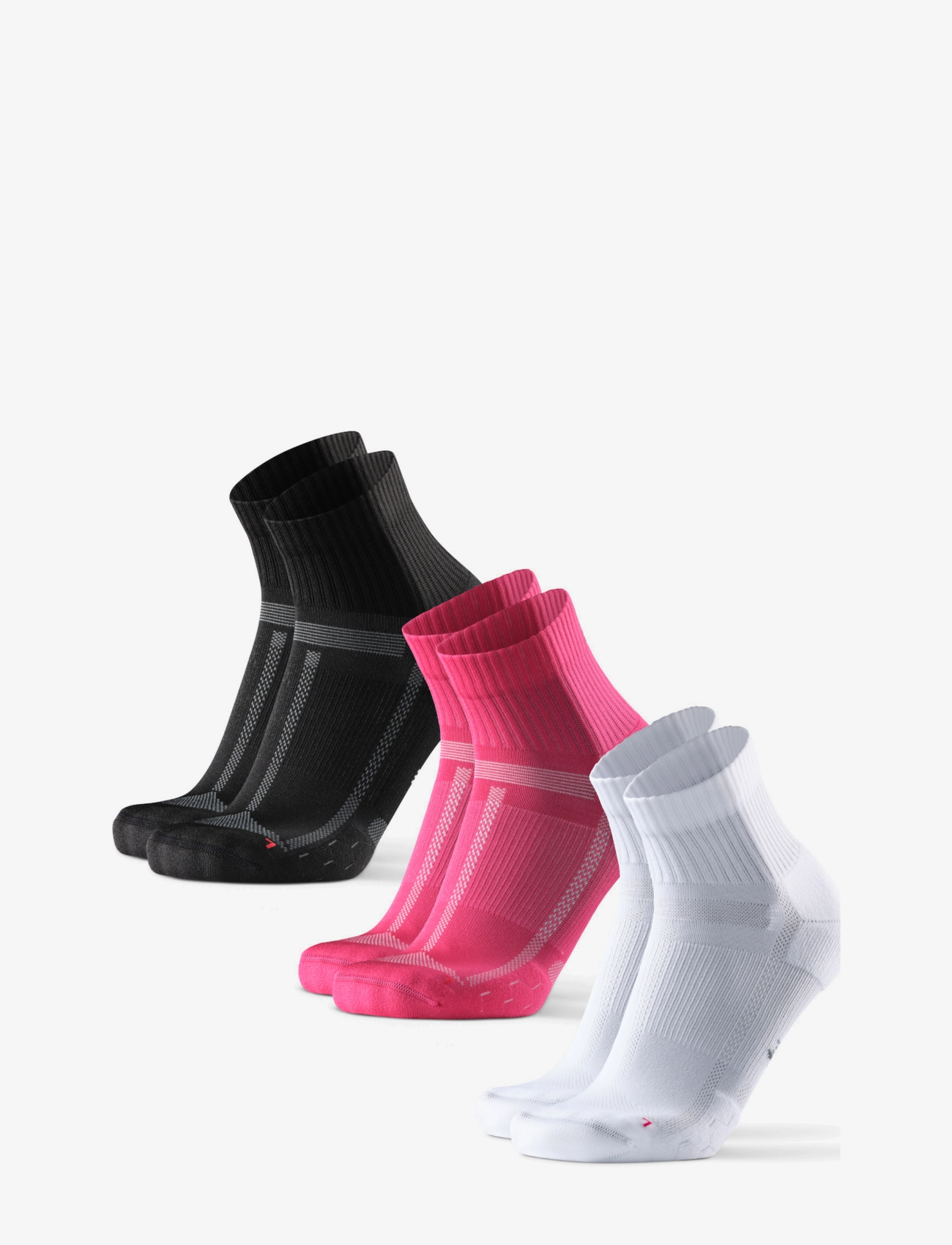 Dänisch ENDURANCE Long Distance Running Quarter Socken 3-Pack Patterned - 43-47 - Damen