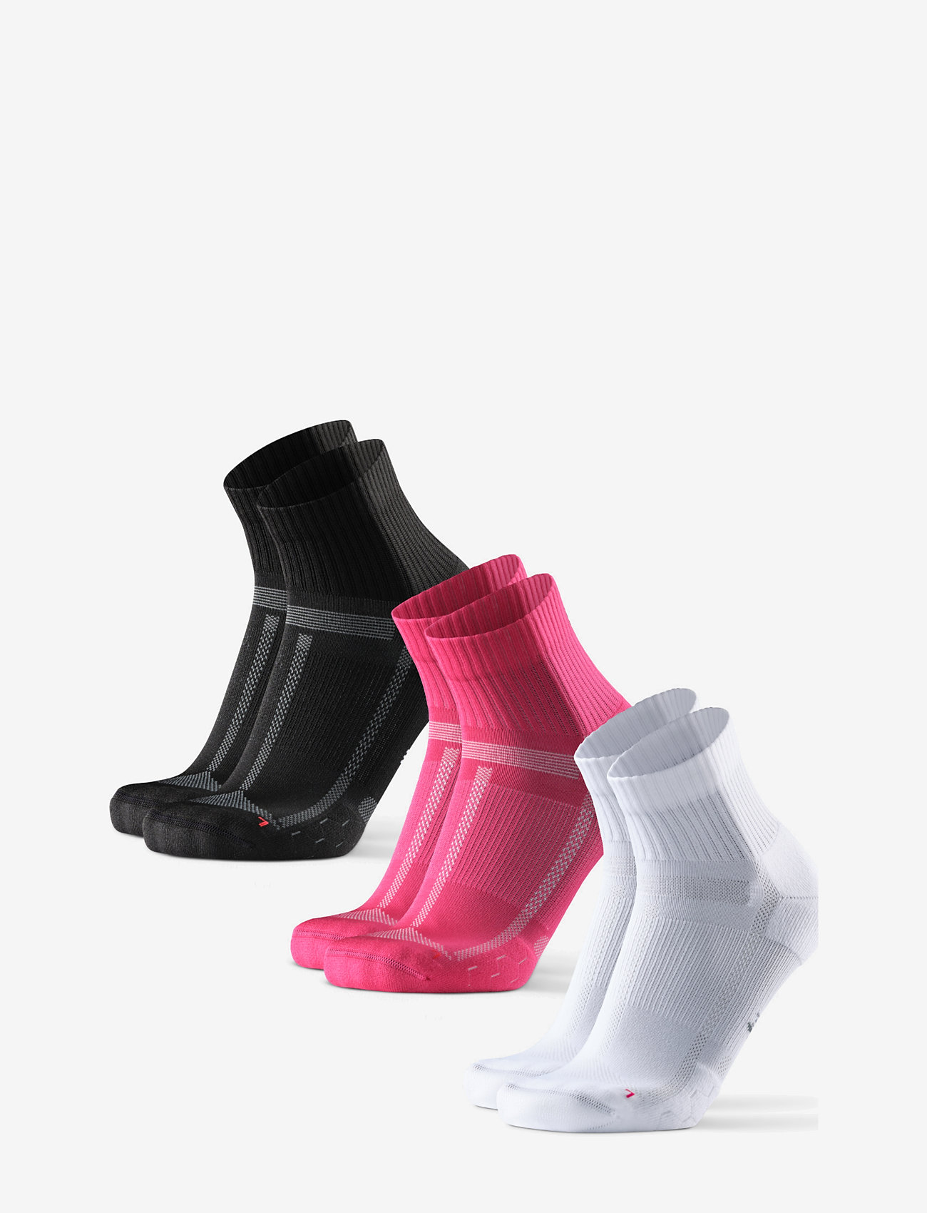 Danish Endurance - Long Distance Running Socks 3-pack - sportsocken - multicolour (1x black, 1x pink, 1x white) - 1