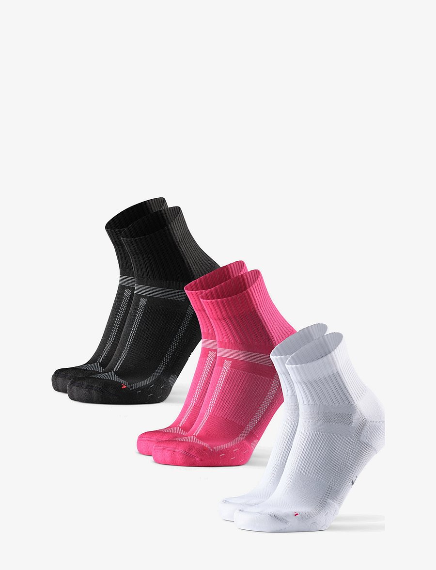 Danish Endurance - Long Distance Running Quarter Socks 3-pack - strümpfe - multicolour (1x black, 1x pink, 1x white) - 1