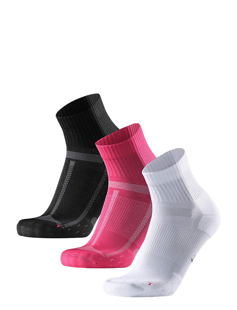 Danish Endurance - Long Distance Running Quarter Socks 3-pack - sportstrømper - multicolour (1x black, 1x pink, 1x white) - 2