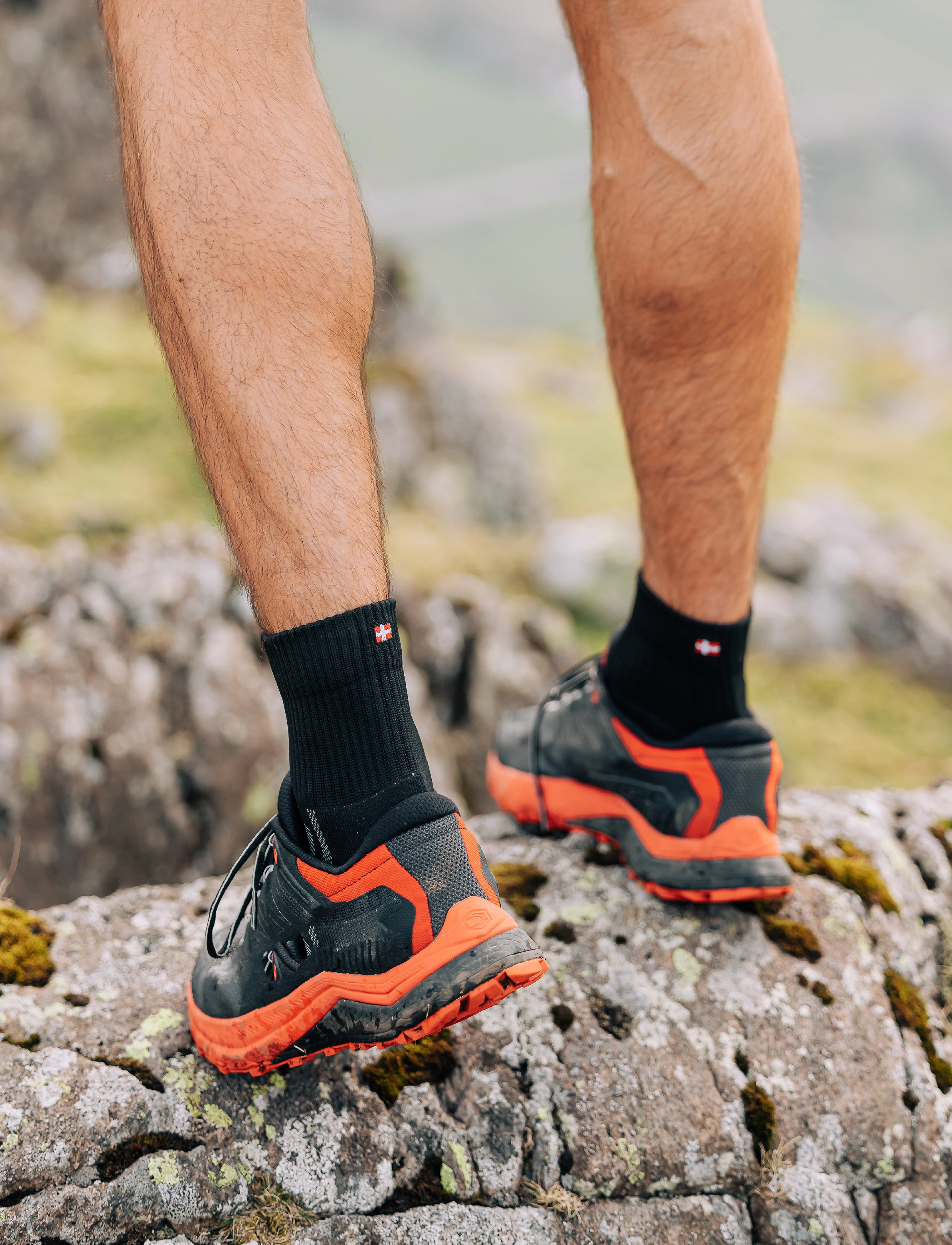 Danish Endurance Long Distance Running Quarter Socks 3-Pack, Mænd, Løbe Quarter Sokker, Multi/mønstret, Str: 35-38