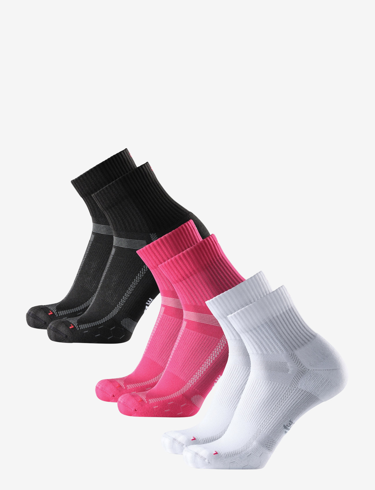 Danish Endurance - Long Distance Running Socks 3-pack - sportsocken - multicolour (1x black, 1x pink, 1x white) - 4