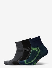 Long Distance Running Socks 3-pack - MULTICOLOR (1X BLACK/GREY, 1X BLUE/YELLOW, 1X GREY/BLACK)