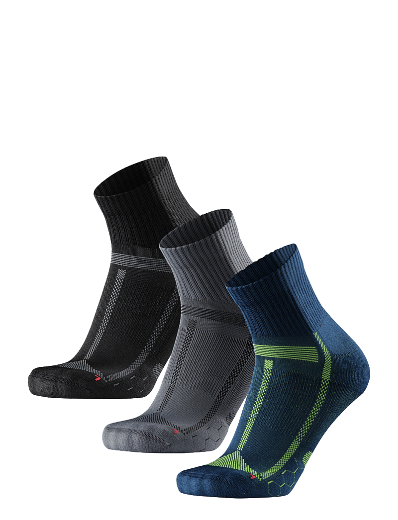 Danish Endurance - Long Distance Running Socks 3-pack - träningsstrumpor - multicolor (1x black/grey, 1x blue/yellow, 1x grey/black) - 2