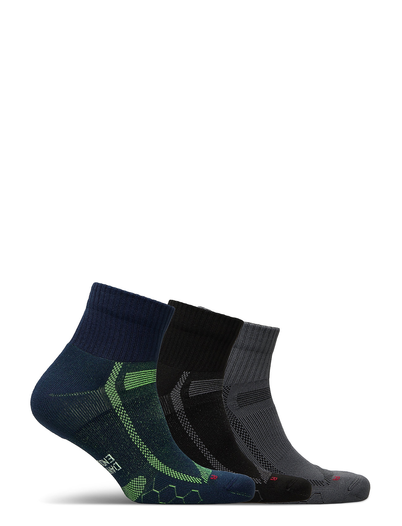 Danish Endurance - Long Distance Running Socks 3-pack - mažiausios kainos - multicolor (1x black/grey, 1x blue/yellow, 1x grey/black) - 1