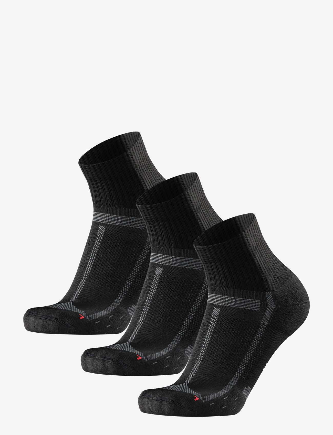 Danish Endurance - Long Distance Running Socks 3-pack - ankle socks - black/grey - 0