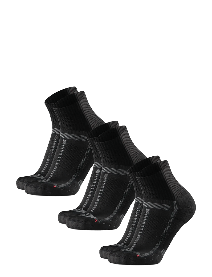 Danish Endurance - Long Distance Running Quarter Socks 3-pack - spordisokid - black/grey - 1