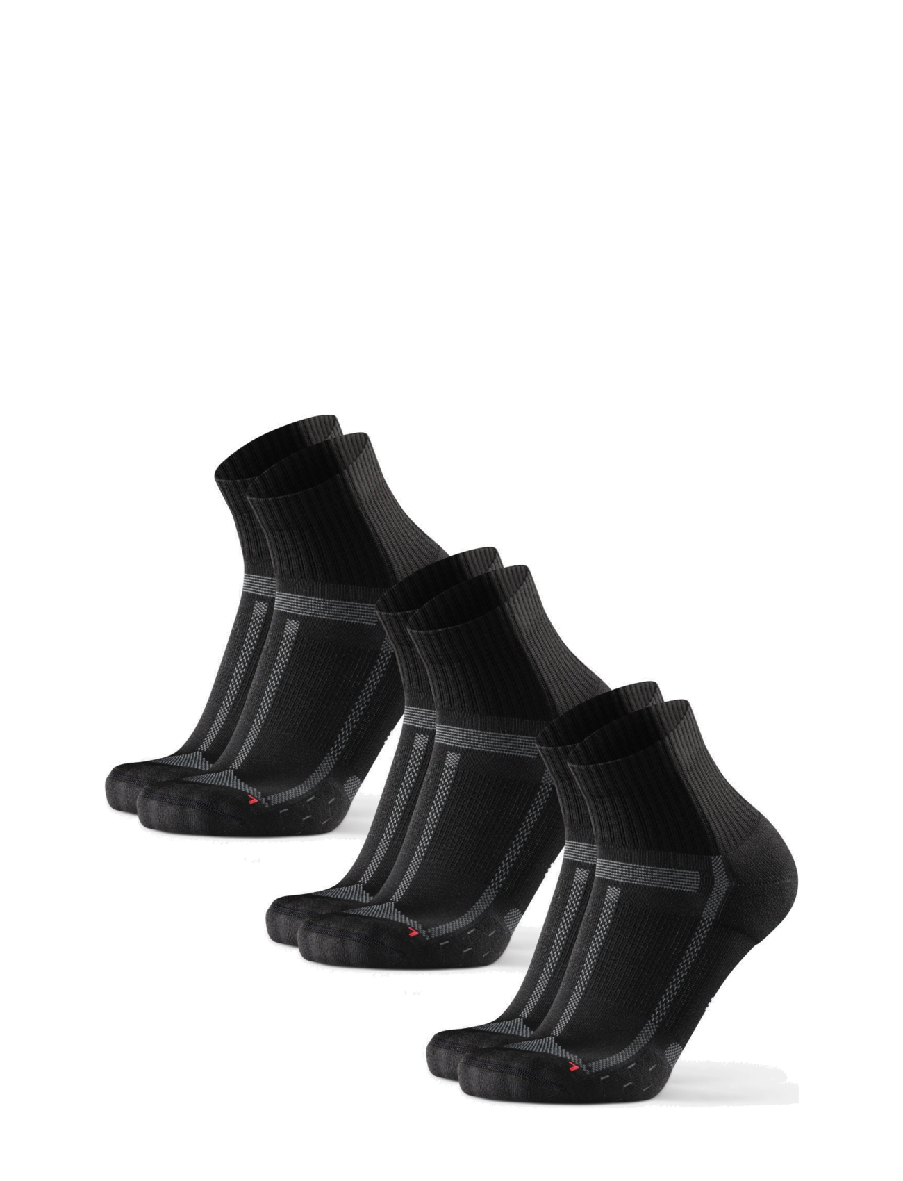 Danish Endurance Long Distance Running Quarter Socks 3-pack - Danish Endurance - BLACK/GREY / black