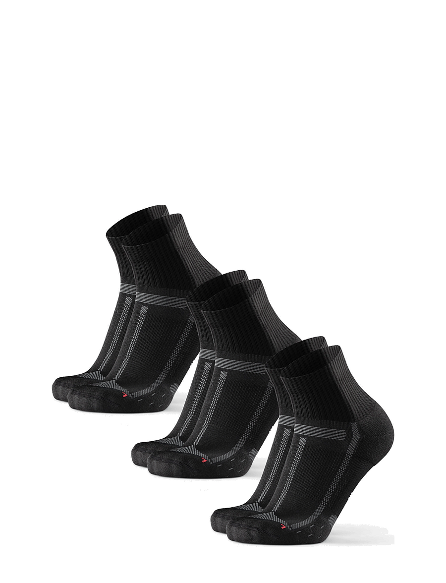 Danish Endurance - Long Distance Running Quarter Socks 3-pack - strümpfe - black/grey - 1