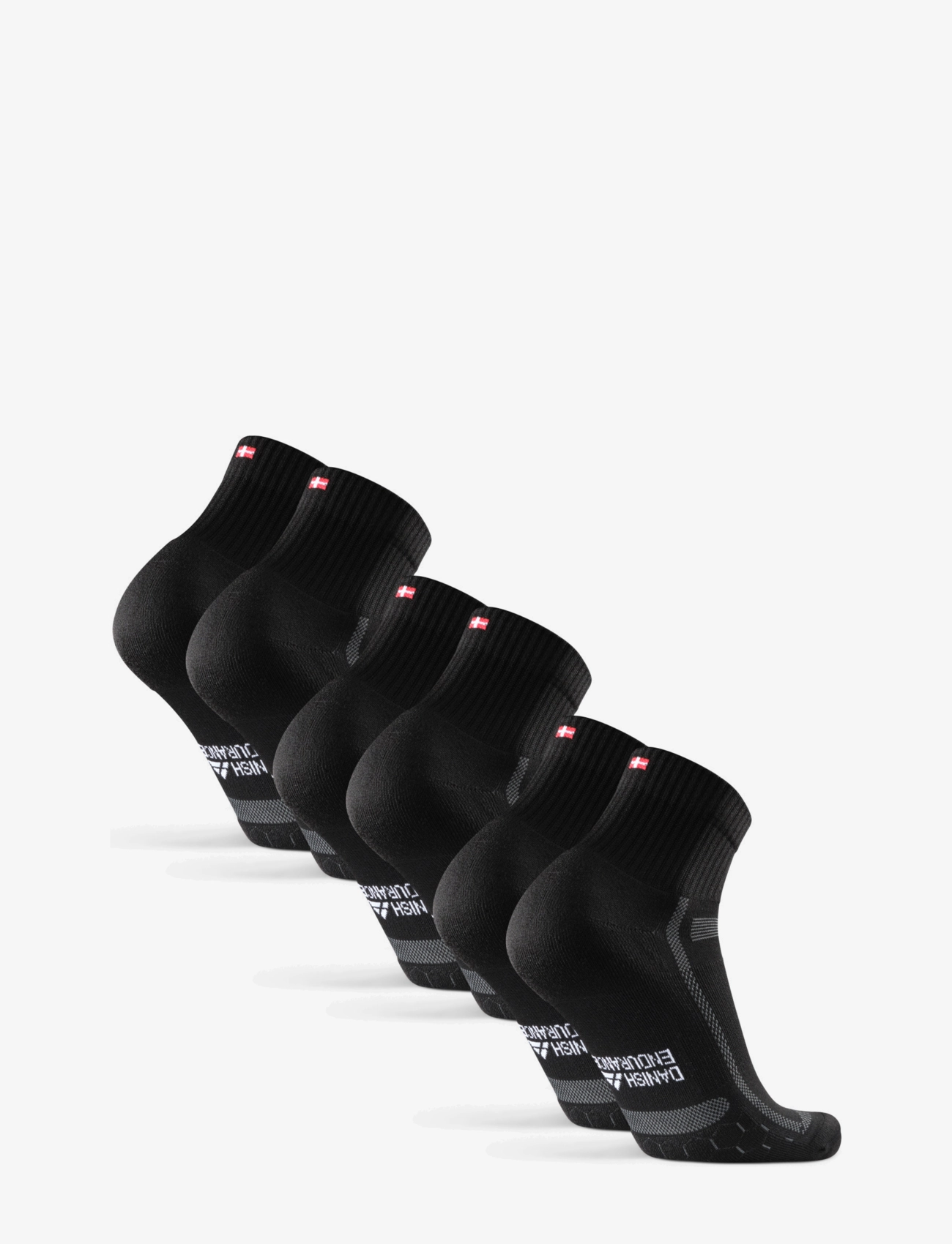 Danish Endurance - Long Distance Running Quarter Socks 3-pack - strümpfe - black/grey - 2