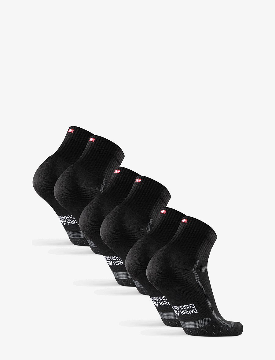 Danish Endurance - Long Distance Running Quarter Socks 3-pack - strümpfe - black/grey - 2