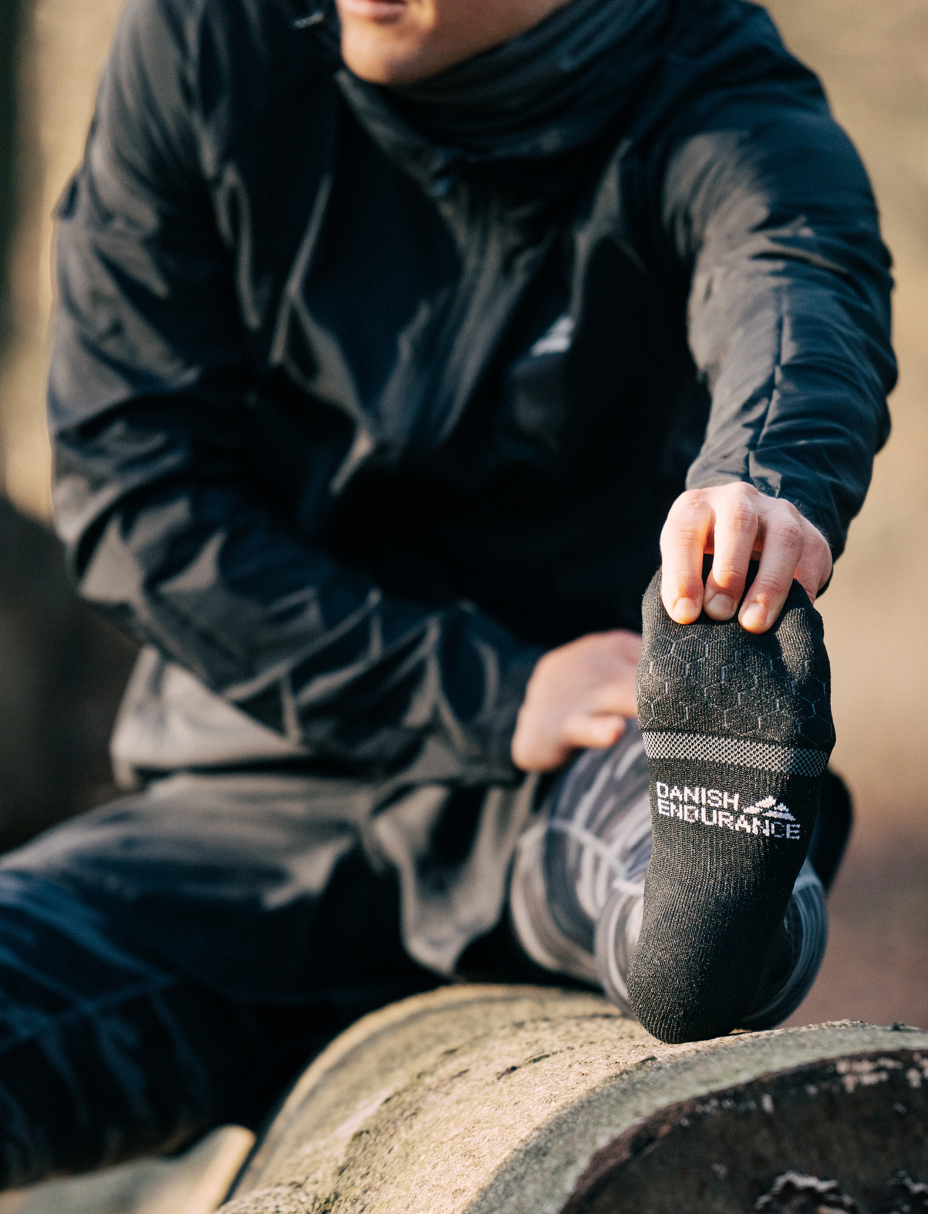 Danish Endurance Long Distance Running Socks 3-pack - Bielizna - BLACK/GREY / black