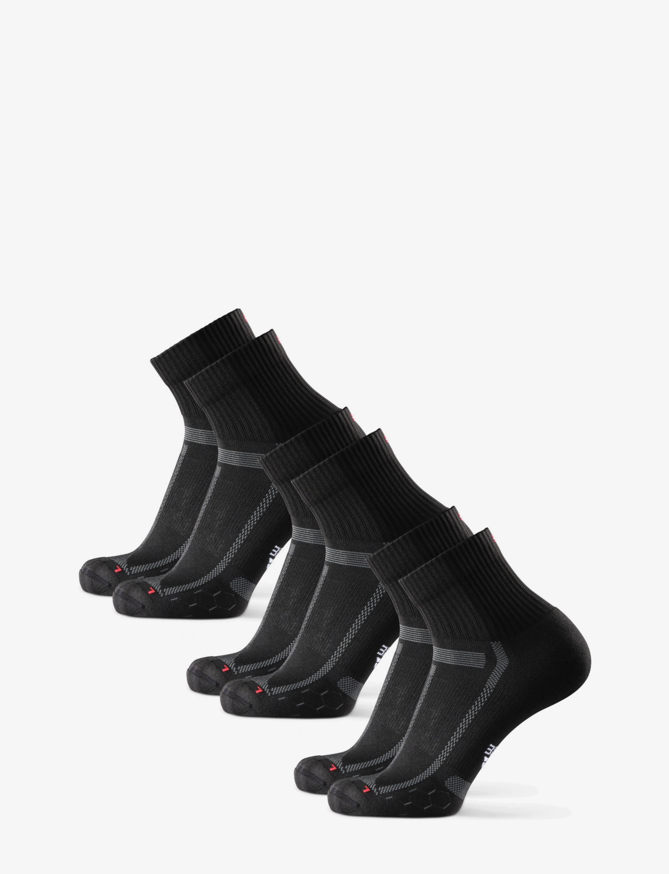 Danish Endurance - Long Distance Running Quarter Socks 3-pack - laveste priser - black/grey - 3