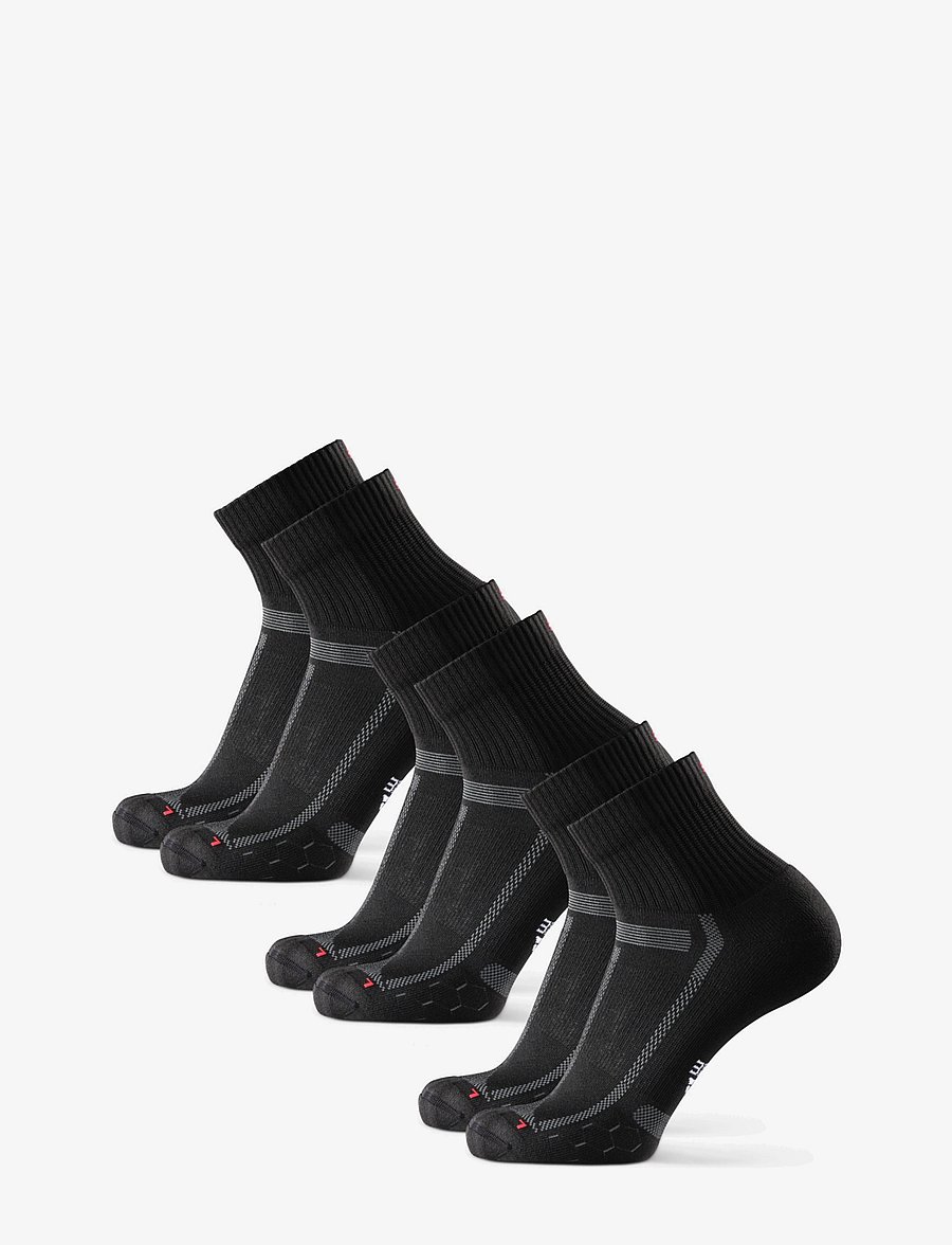 Danish Endurance - Long Distance Running Quarter Socks 3-pack - spordisokid - black/grey - 3