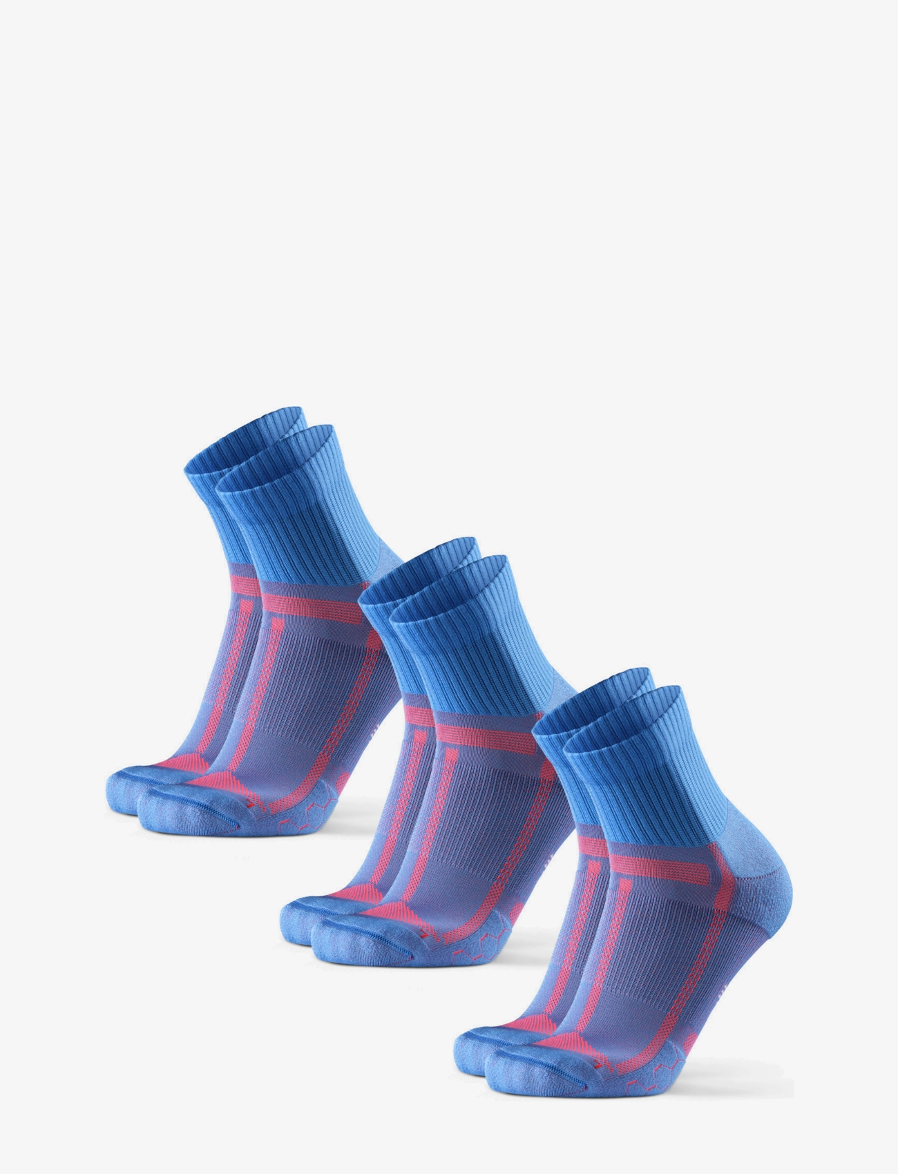 Dänisch ENDURANCE Long Distance Running Quarter Socken 3-Pack Blau - 35-38 - Damen