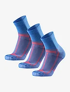 Long Distance Running Socks 3-pack - LIGHT BLUE/ORANGE