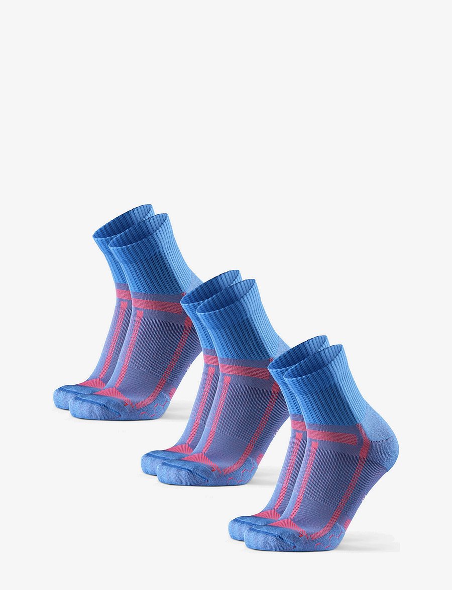 Danish Endurance - Long Distance Running Quarter Socks 3-pack - strümpfe - light blue/orange - 1