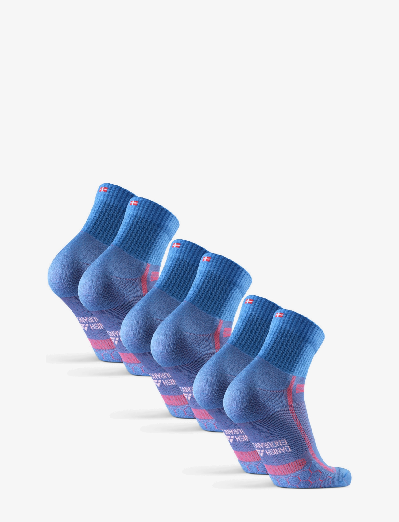 Danish Endurance - Long Distance Running Quarter Socks 3-pack - laveste priser - light blue/orange - 2