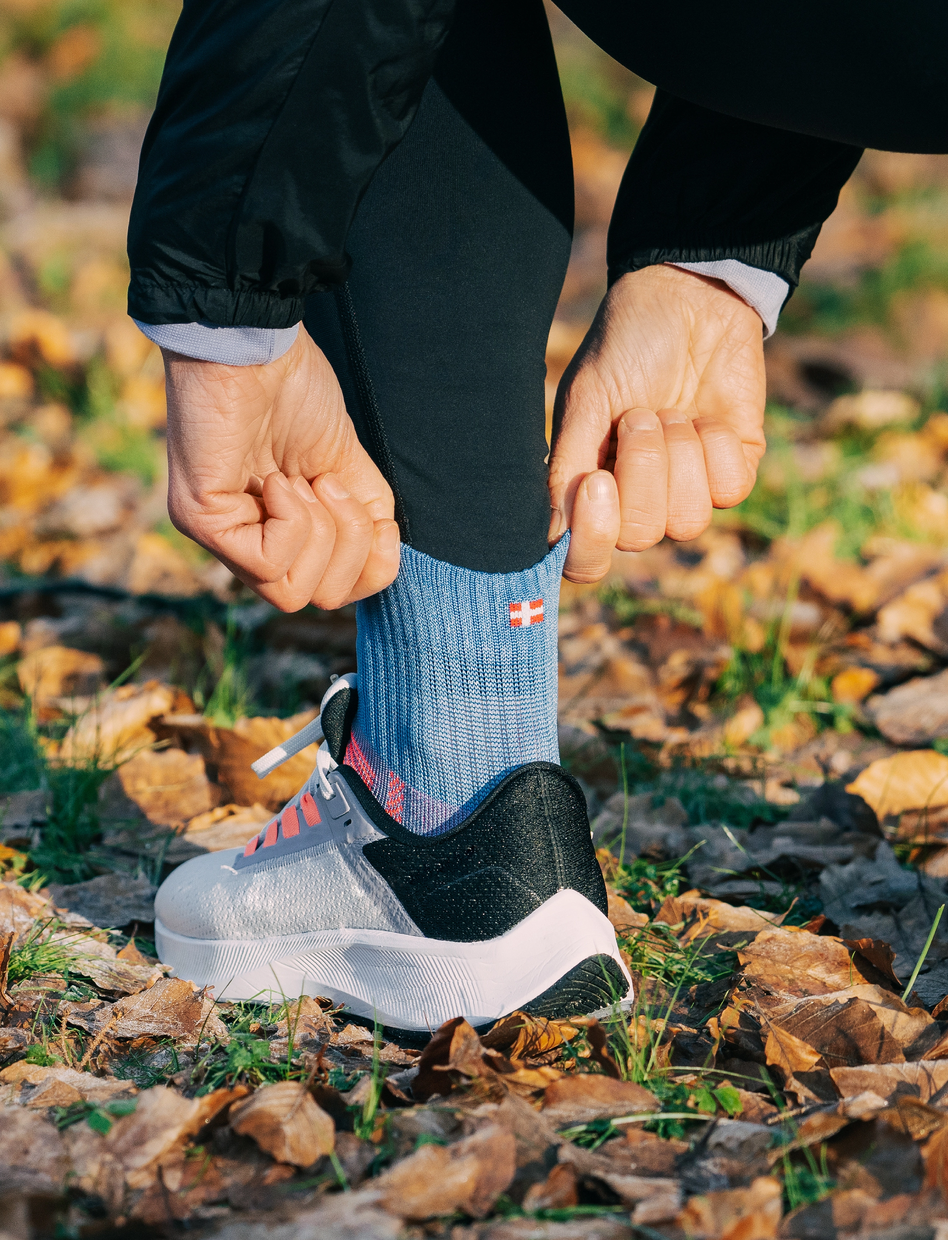 Danish Endurance Long Distance Running Quarter Socks 3-Pack, Mænd, Løbe Quarter Sokker, Blå, Str: 39-42