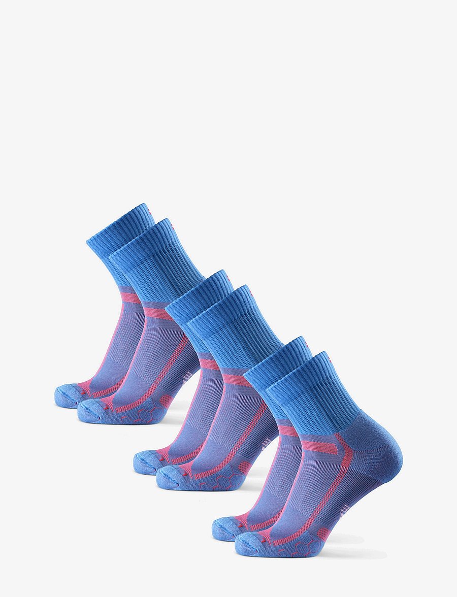 Danish Endurance - Long Distance Running Quarter Socks 3-pack - sportstrømper - light blue/orange - 3