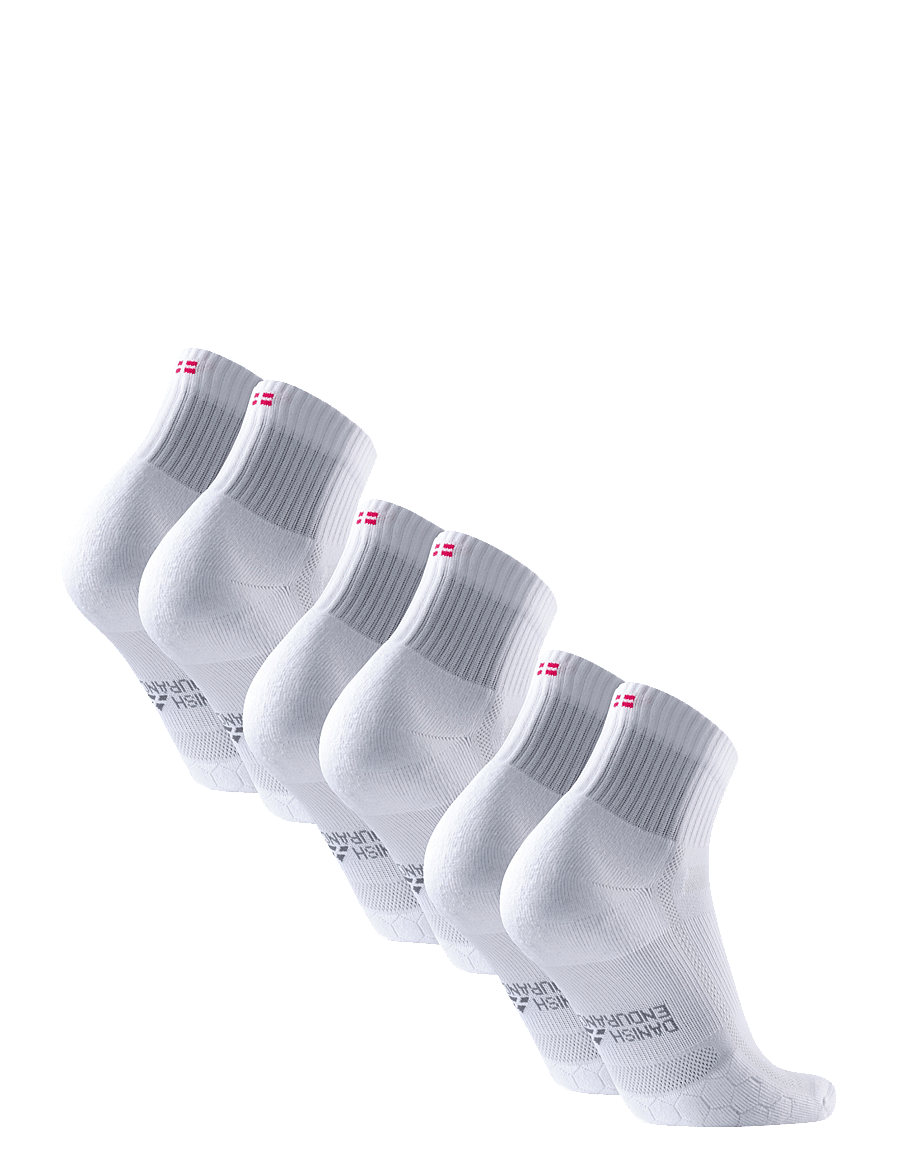 Danish Endurance - Long Distance Running Quarter Socks 3-pack - spordisokid - white - 3