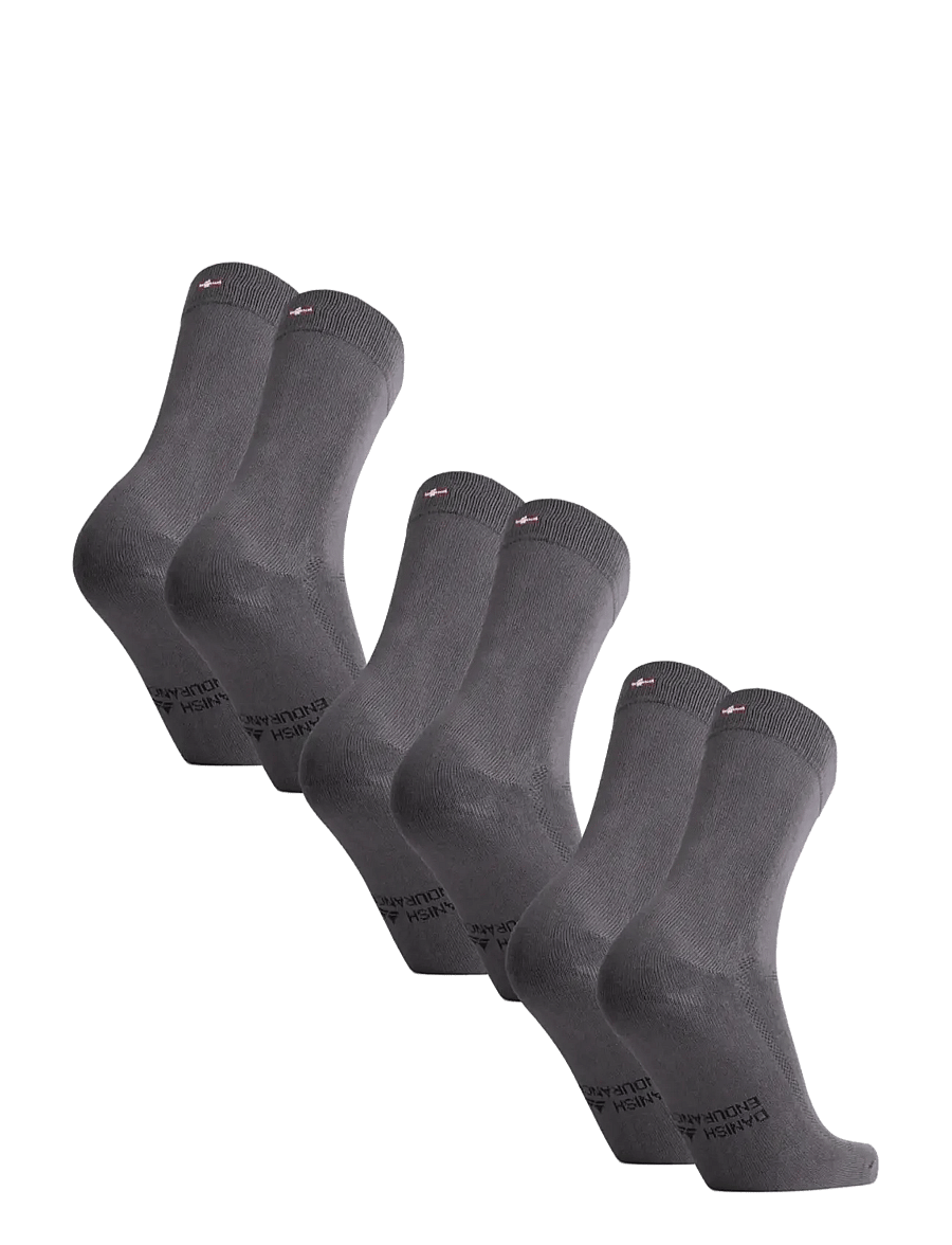 Danish Endurance - Bamboo Crew Socks 3-pack - vanliga strumpor - grey - 2