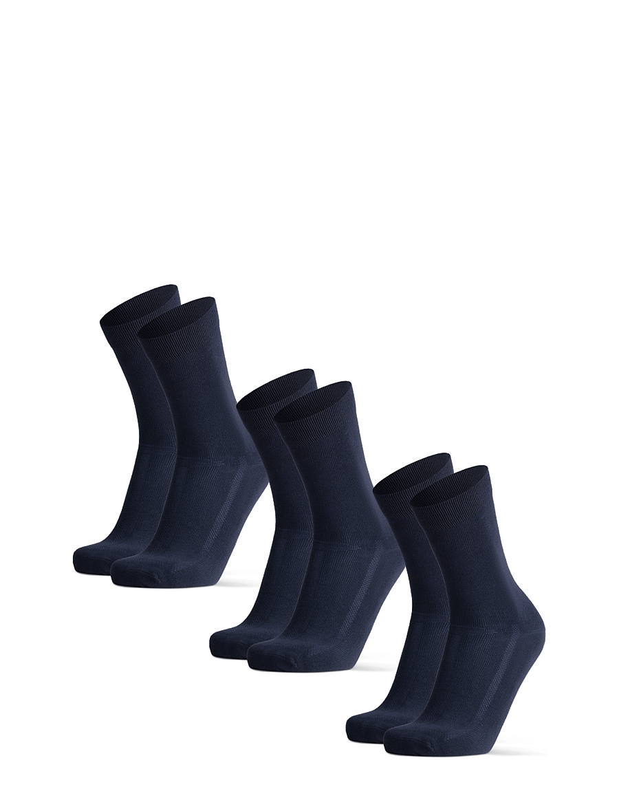 Danish Endurance - Bamboo Crew Socks 3-pack - vanliga strumpor - navy blue - 1