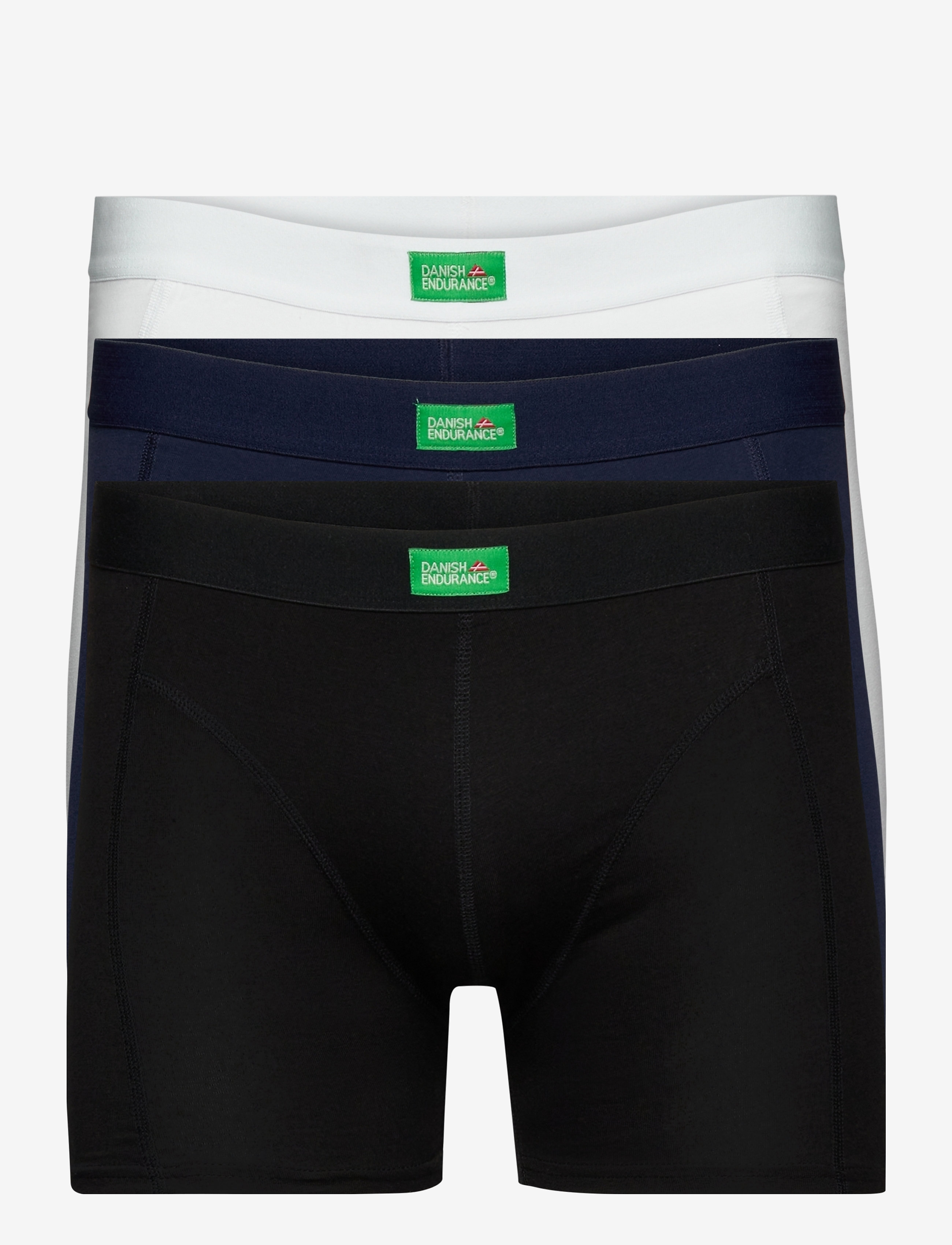 Danish Endurance Men's Organic Trunks 3-pack - Fitness - MULTICOLOR (1X BLACK, 1X BLUE, 1X WHITE) / black