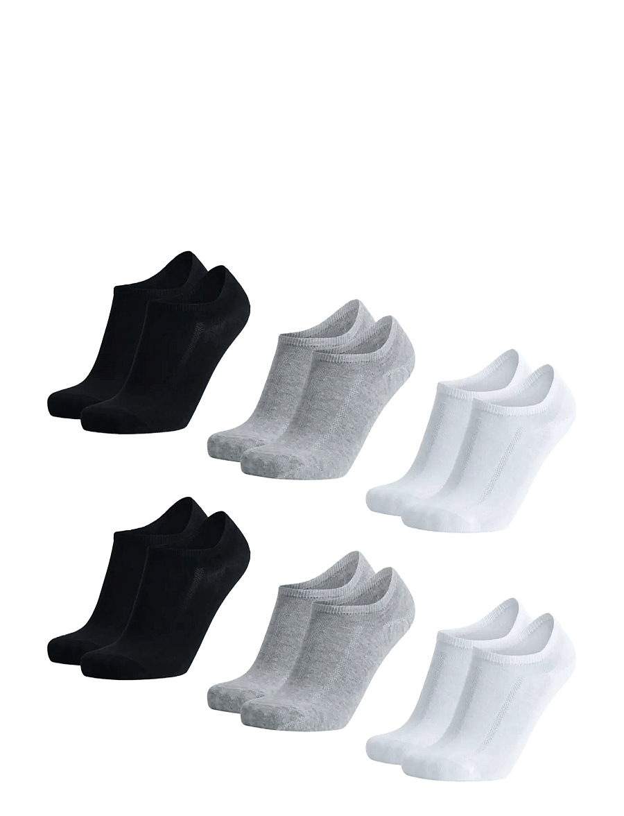 Danish Endurance - Cotton No-Show Socks 6-pack - träningsstrumpor - multicolor (2x black, 2x grey, 2x white) - 1