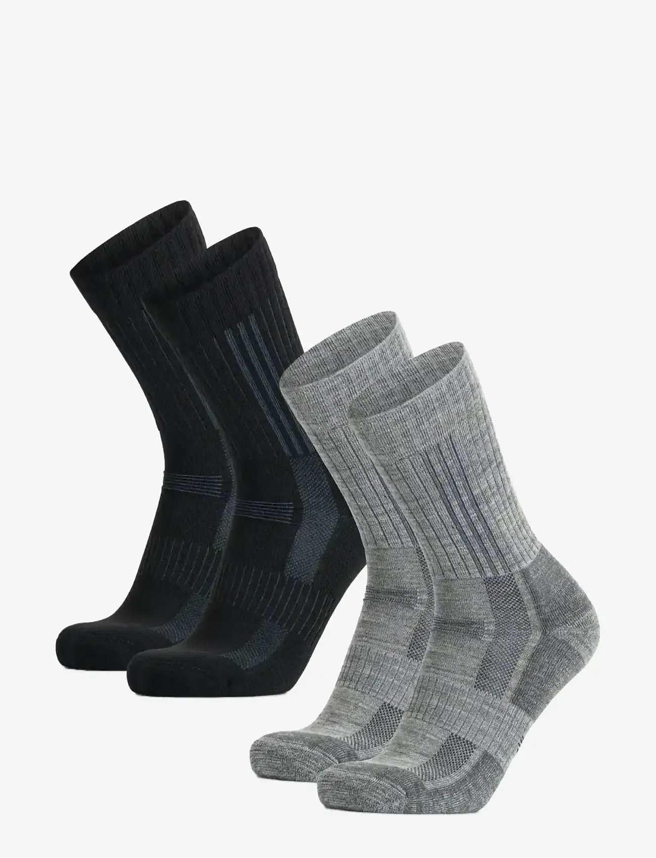 Danish Endurance - Premium Hiking Crew Socks 2-pack - sportsocken - mc (1xblack/grey, 1xlight grey) - 1
