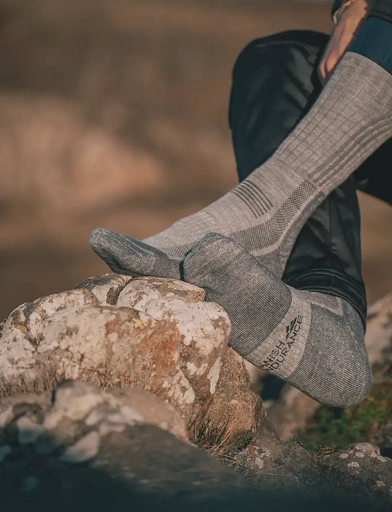 Danish Endurance - Premium Hiking Crew Socks 2-pack - sportsocken - mc (1xblack/grey, 1xlight grey) - 0