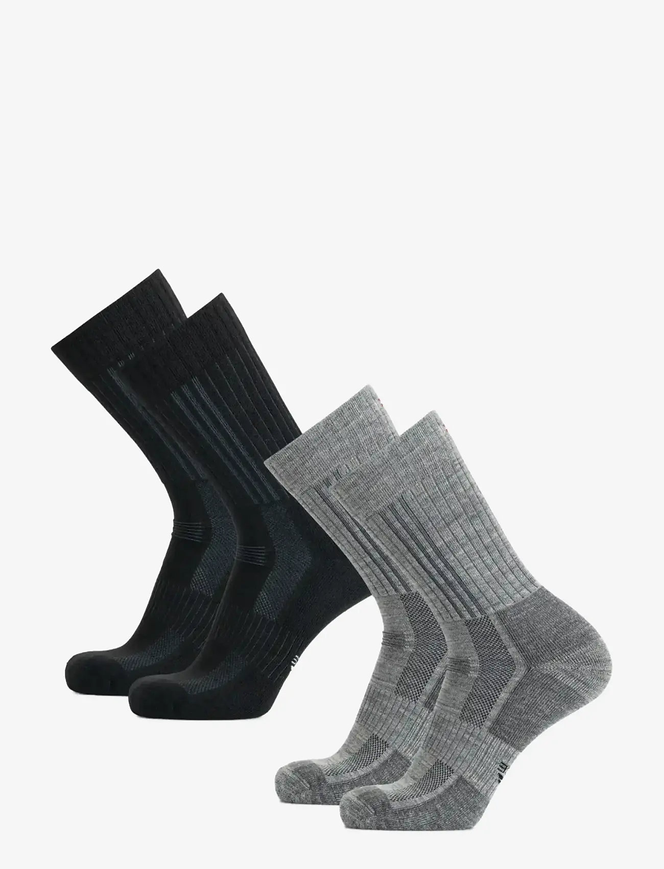 Danish Endurance - Premium Hiking Crew Socks 2-pack - sportsocken - mc (1xblack/grey, 1xlight grey) - 3