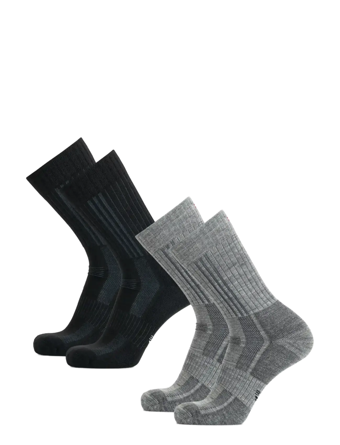 Danish Endurance - Premium Hiking Crew Socks 2-pack - sport socks - mc (1xblack/grey, 1xlight grey) - 3