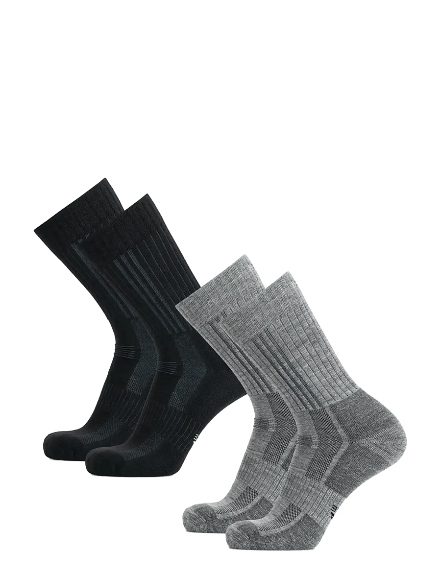 Danish Endurance - Premium Hiking Crew Socks 2-pack - spordisokid - mc (1xblack/grey, 1xlight grey) - 3