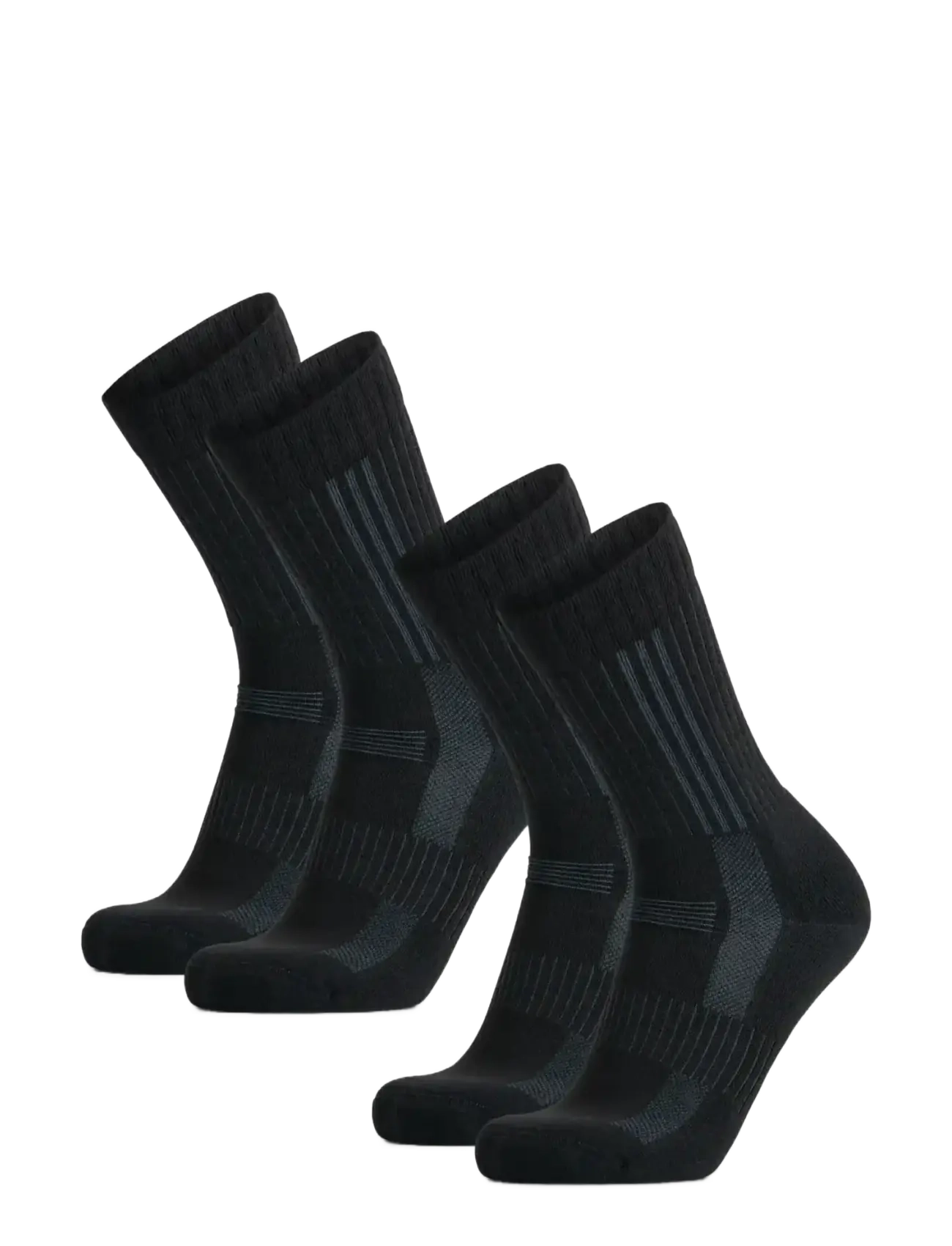 Danish Endurance Premium Hiking Crew Socks 2-pack - Strumpor - BLACK / black