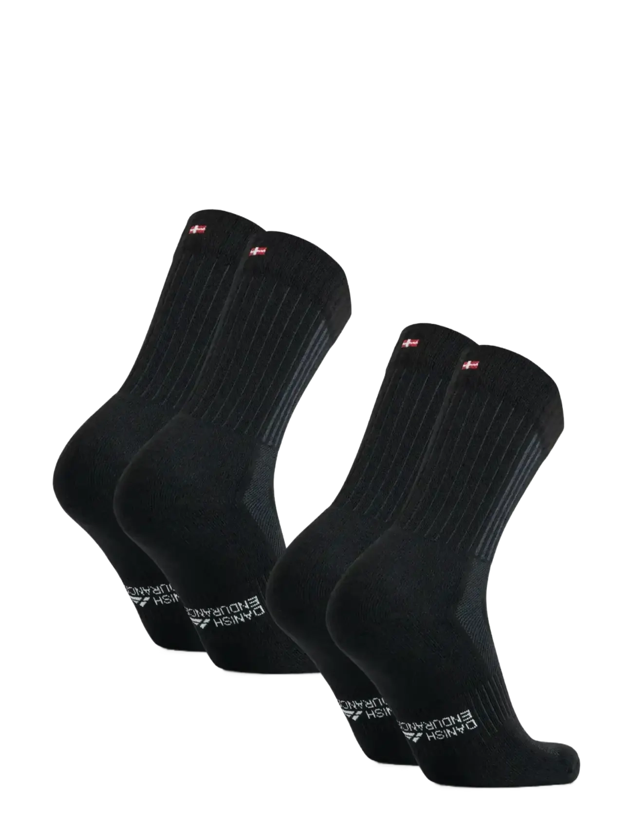 Danish Endurance - Premium Hiking Crew Socks 2-pack - laveste priser - black - 2